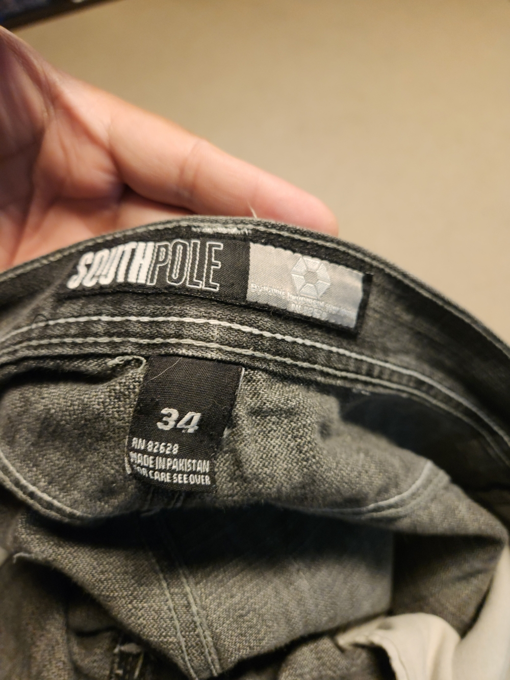 South Pole Men's Faded Black Denim Jean Shorts - Picture 3 of 3